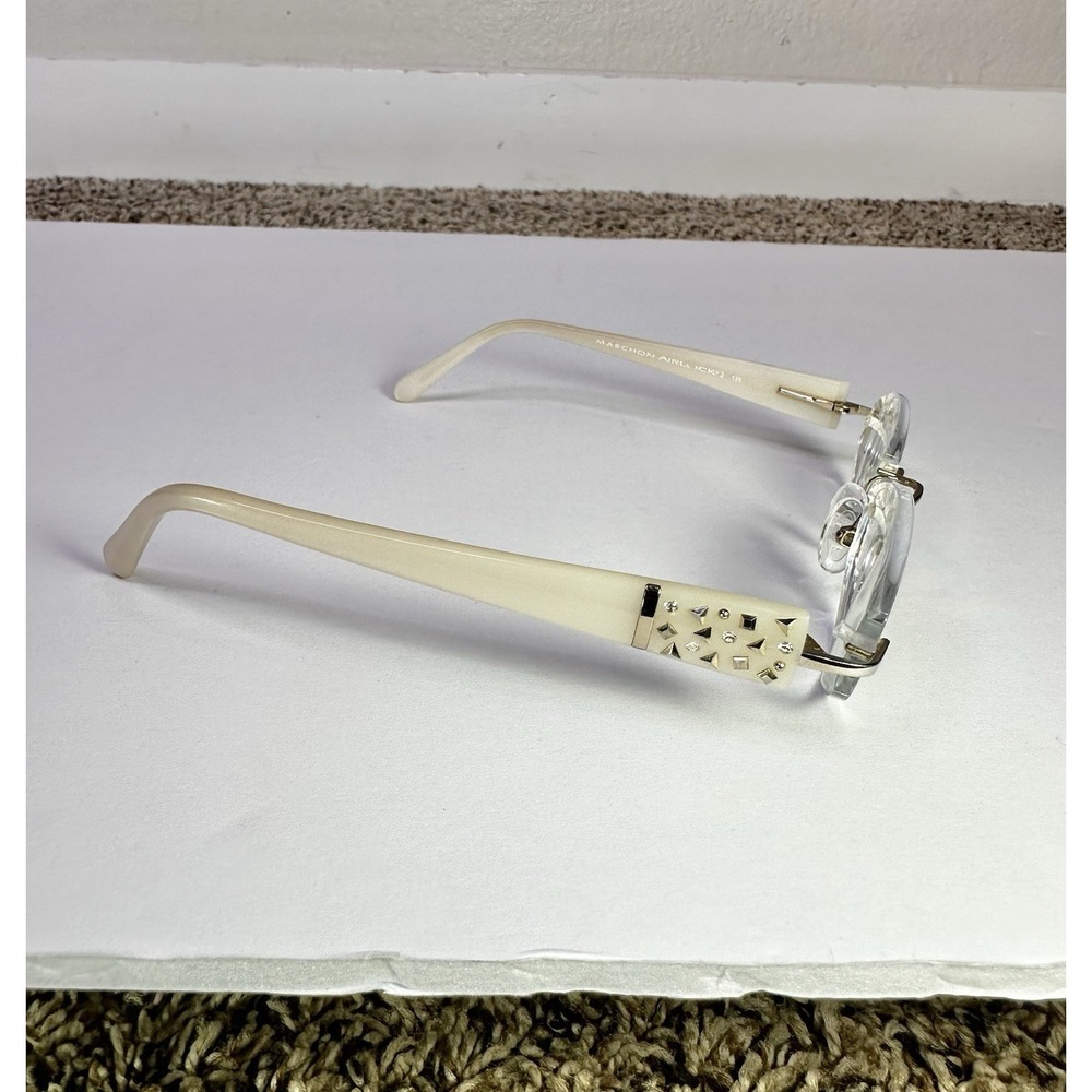 Marchon Airlock 2 Eyeglasses FRAMES ONLY AL800/105 White Gems 51-18-135